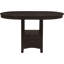 Table de salle à manger à hauteur de comptoir avec table ronde extensible, siège en bois, sièges noirs, rangement fermé à piédestal pour Decor Wood 5, rallonge de table de 18 po, tabourets à dossier et ouvert