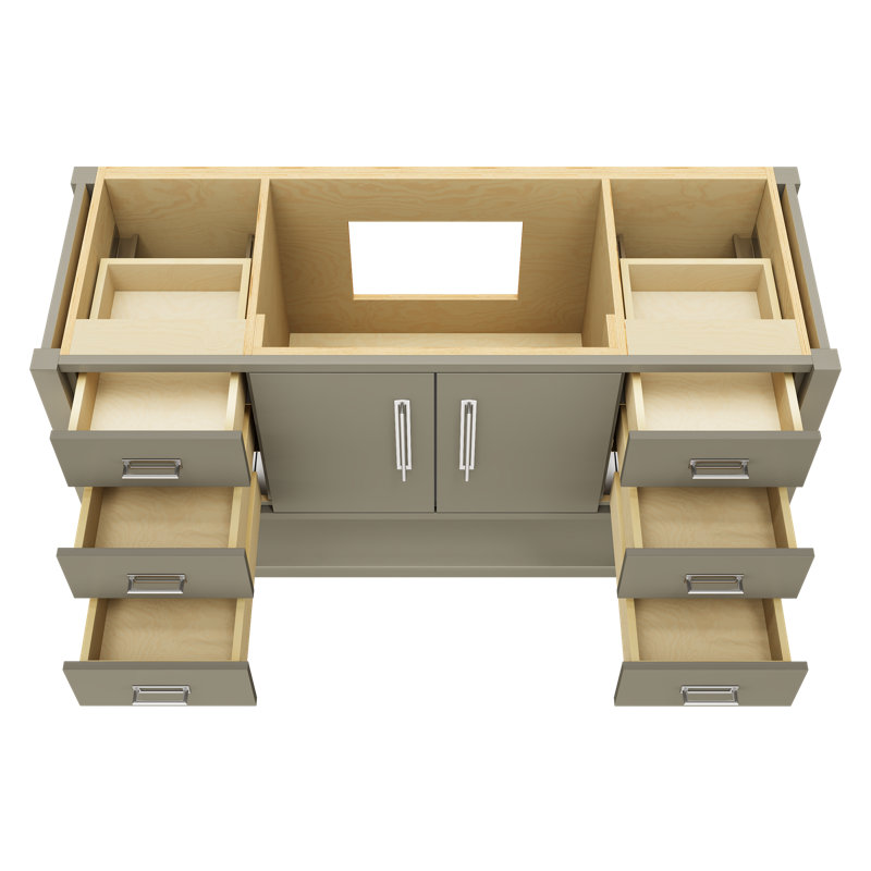 Kiawah Single Extra Wide Bath Vanity, French Olive, 60", Polished Chrome