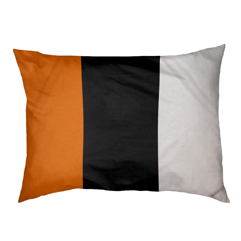 Oreiller Oklahoma, Orange / Noir moyen, Grand (l 40 po x P 30 po x H 6,5 po)