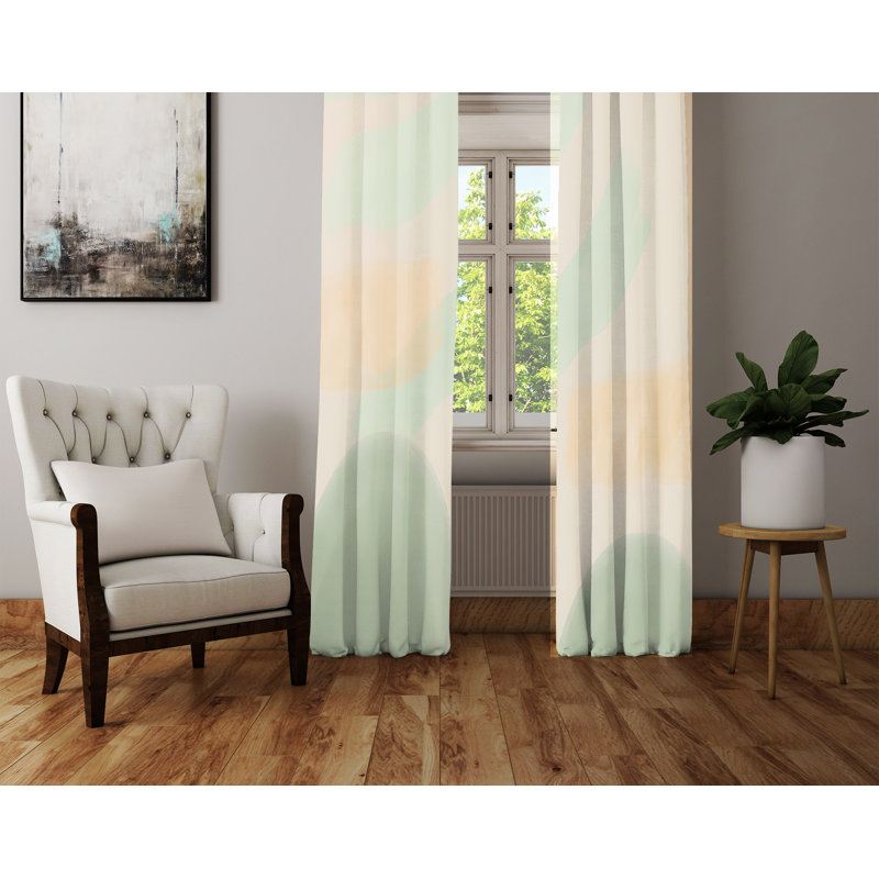 Paire de rideaux semi-transparents en polyester Annease, L 20 po x L 61 po