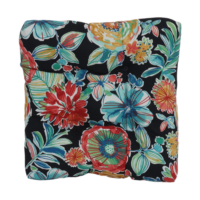Coussins de chaise de salle à manger 19 pouces carrés (ensemble de 2), Noir / Colsen noir floral