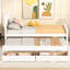Lit plateforme simple avec tiroirs et lit gigogne blanc - pratique pour le rangement dans la chambre à coucher-1144688606