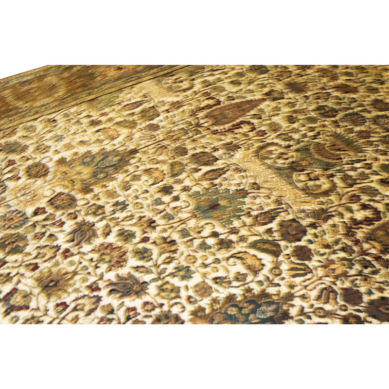 High-Quality Hand-Knotted Cream And Brown Area Rug