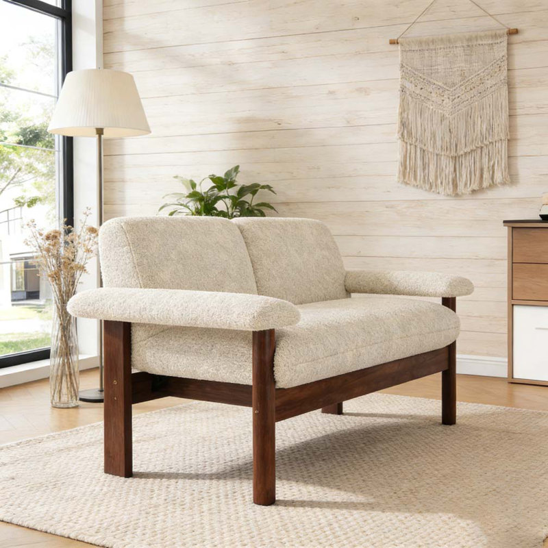Causeuse 72,8 "avec coussins d'accoudoirs, Beige