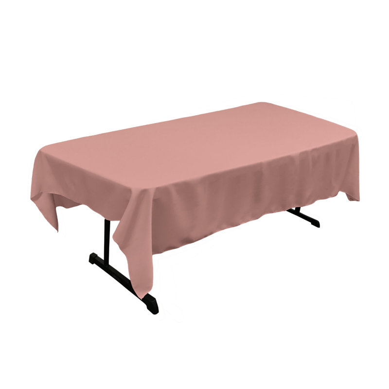 Nappe rectangulaire en polyester résistante aux taches Fisher, Vieux rose, 84 po x 60 po