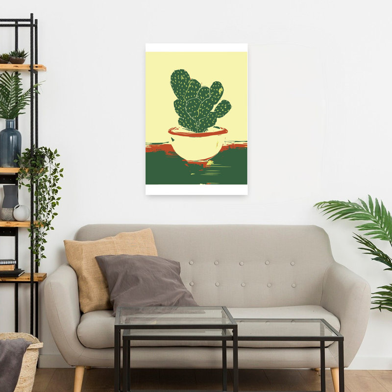 Contemporary Art Bold Modern Abstract Cactus Succulent Landscape Nature Wall Art by Sarah Fitzgerald - Print