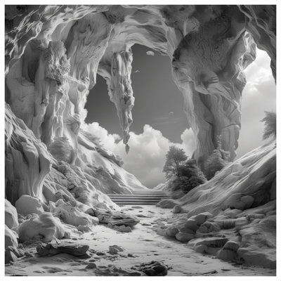 Édredon monochrome Rocky Landscape