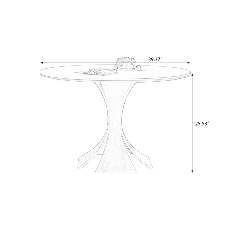Table de salle à manger blanche, Brun noyer, H 29,53 po x L 39,37 po x l 39,37 po