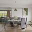 Luxury 64 Inch Faux Marble Dining Room Table With Mirrored U Shaped Base In White Silver-105529710