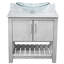 Meuble-lavabo 36 po avec comptoir en marbre de Carrare, lavabo en verre-2015771722