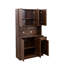 70,87 "de hauteur avec garde-robe et armoire de cuisine, avec 6 portes, 1 tablette ouverte et 1 tiroir pour la chambre à coucher, noyer-175994624