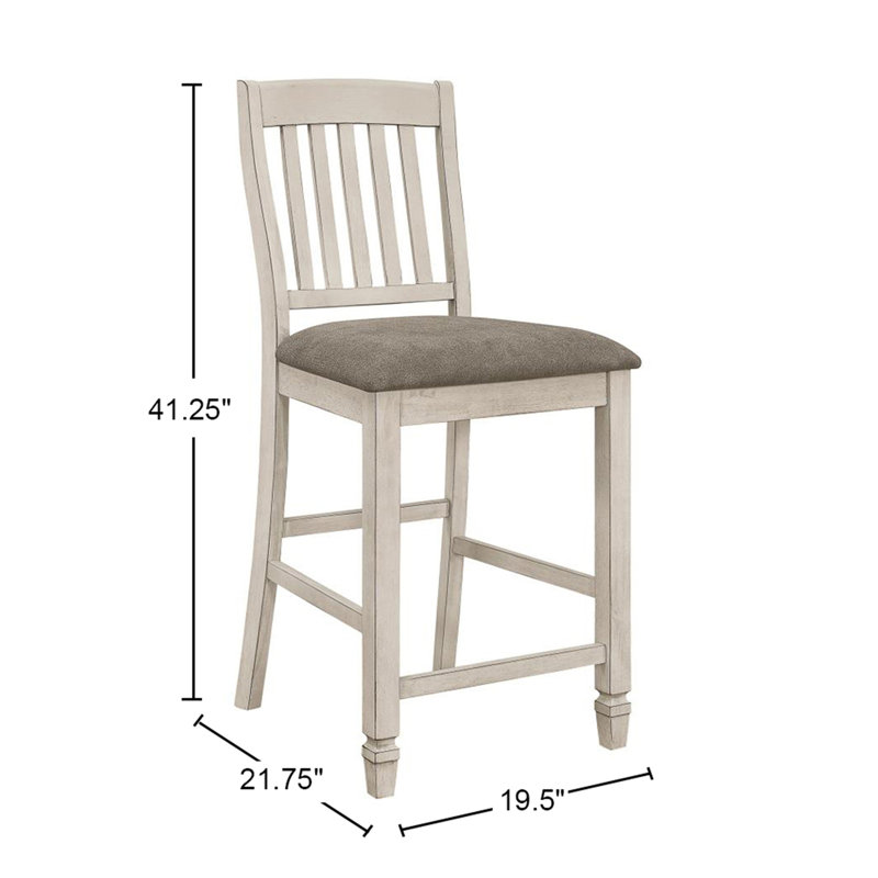 Set of 2 Slat Back Counter Height Chair