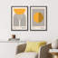 Mid Century Modern Boho Bauhaus Solar Sun Abstract Art Decor Framed On Canvas 2 Pieces Print-71660213-71660214