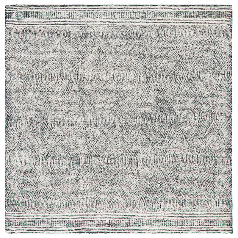 Klaus Hand Tufted Wool Geometric Rug, Square 6'