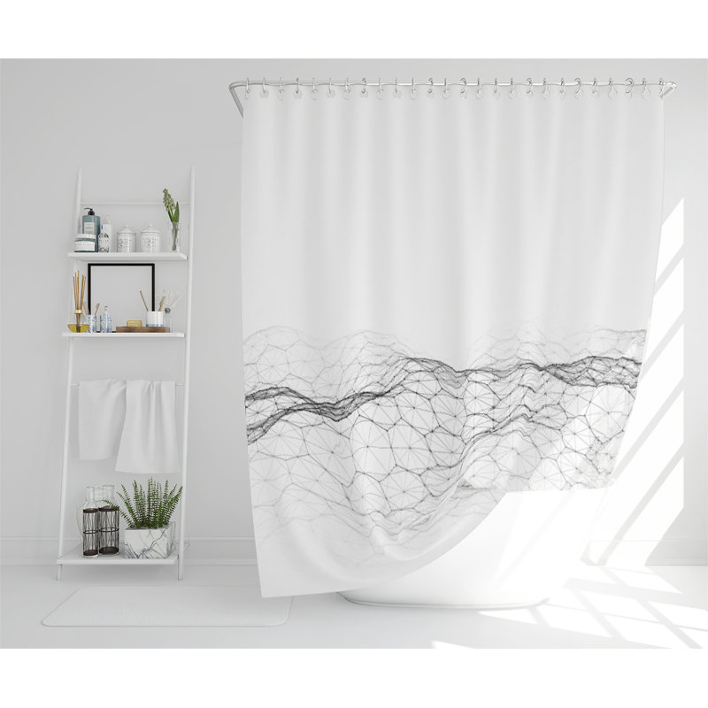 Futuristic Digital Landscape Designer Shower Curtain