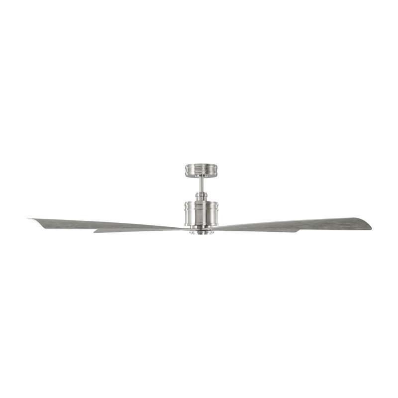  Ventilateur de plafond d'intérieur Launketon 72 avec pales en ABS gris clair patiné et télécommande à main, Acier brossé