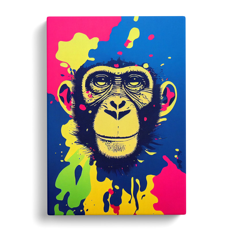 Splashed Monkey No.2 Abstract - Wrapped Canvas, 50cm H x 35cm W x 3cm D