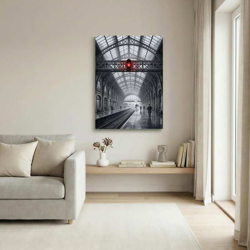 Train Station, reproduction d'art sur toile, ensemble de 1, H 40 po x l 28 po, Toile tendue