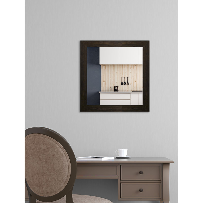 Solid Wood Flat Wall Mirror, 32.5" H x 32.5" W