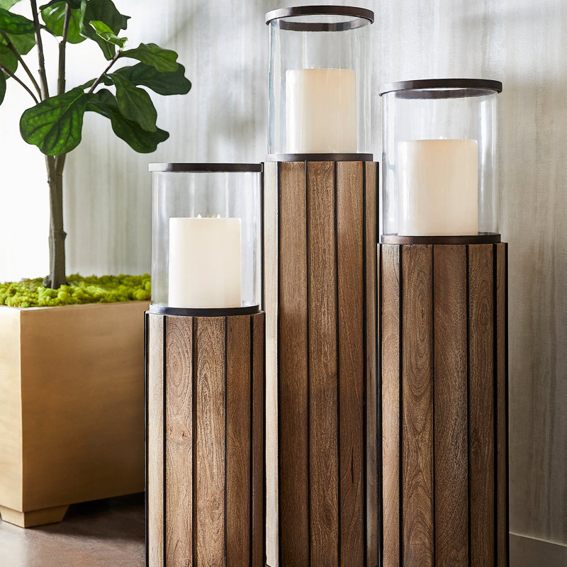 Reed Hurricane Candle Holder, 42" H x 10" W x 10" D