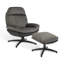 Velvet Swivel Accent Chair with Footstool-948334924
