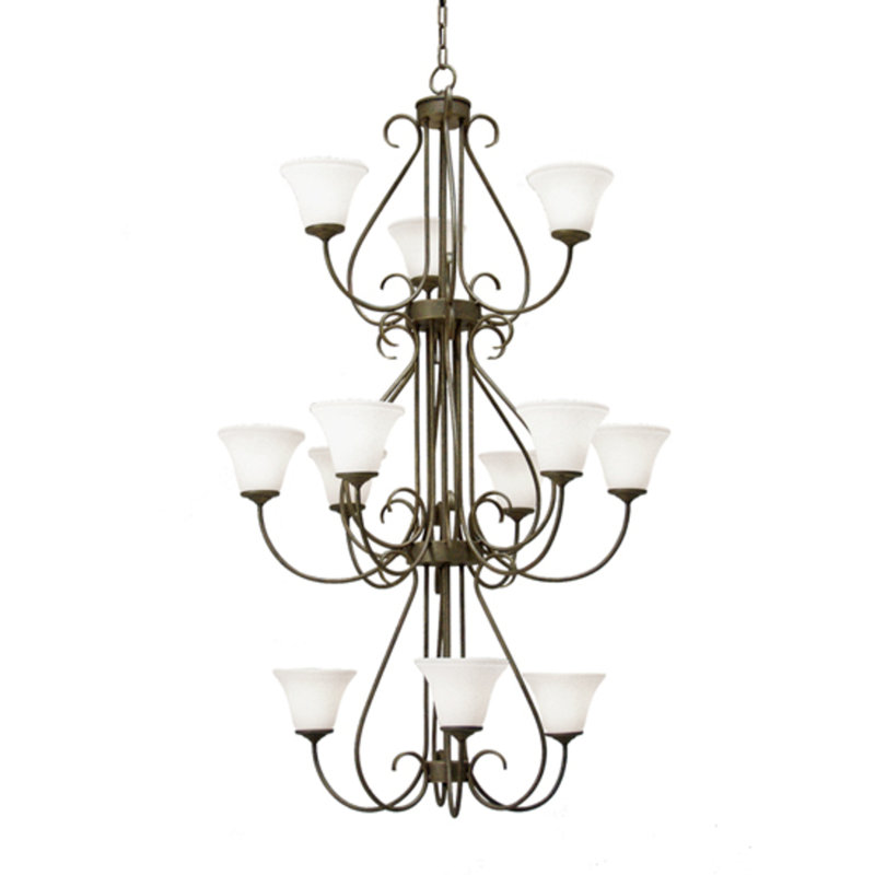 Lustre traditionnel unique à 12 lumières Acelino