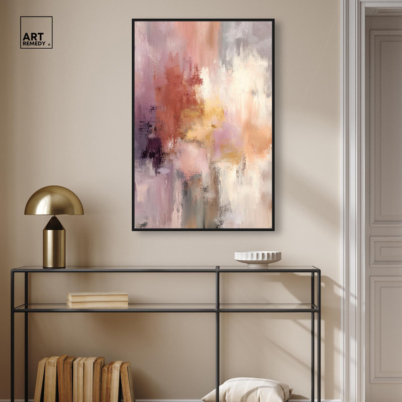 "Hazy Sunset I", reproduction d'art sur toile par Art Remedy, cadre noir, 24 x 36, H 37 po x l 25 po, Structure noire