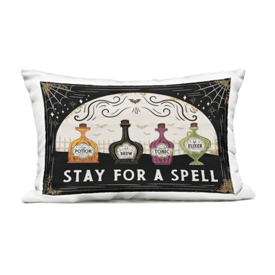 Stay For A Spell Outdoor Printed Pillow, design by Jennifer Pugh