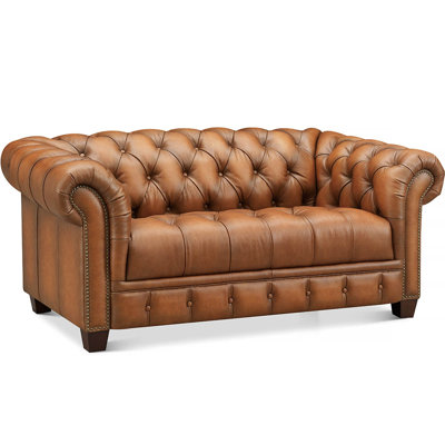 Causeuse Chesterfield en cuir fleur York