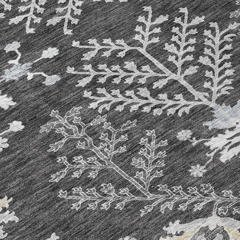 Tapis gris anthracite lavable pour l'intérieur et l'extérieur Doris , 5' x 7'6"