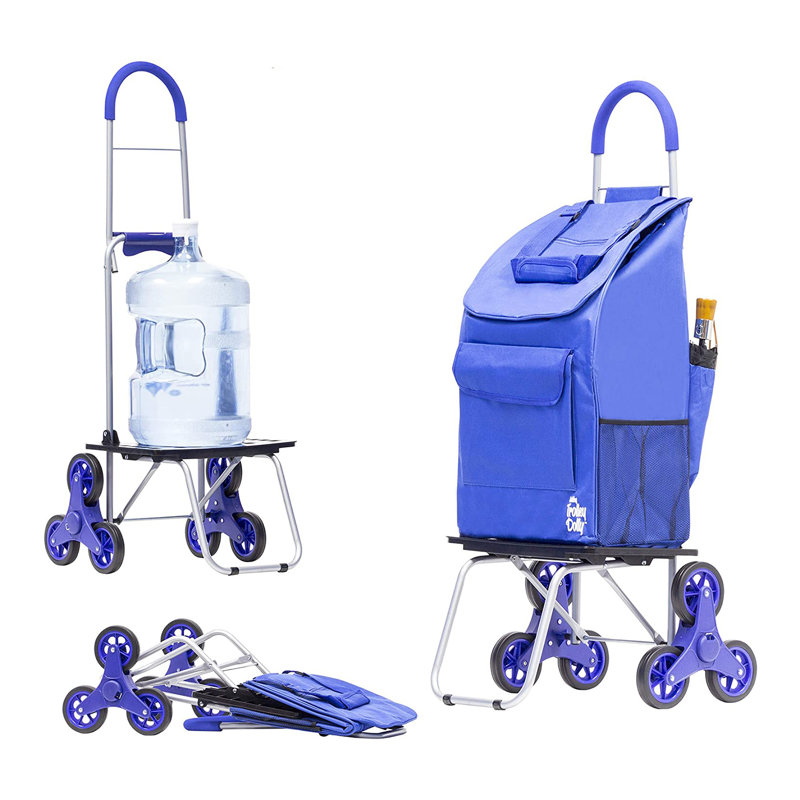 150 Lb. Capacity Foldable Hand Truck Dolly, Blue