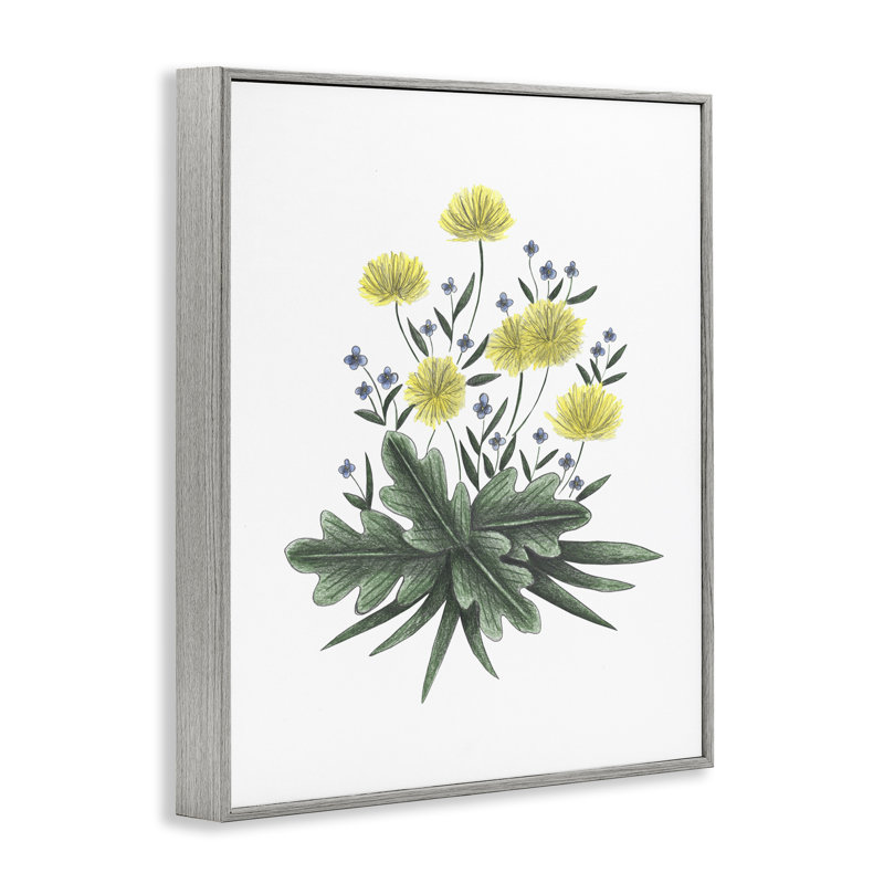 Illustration de fleur de pissenlit, estampe numérique, conception par Cecilia Battaini, H 30 po x l 24 po