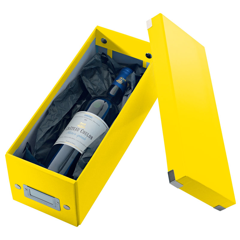 Leitz Decorative Bin, Yellow, 14.3cm H x 13.6cm W x 35.2cm D