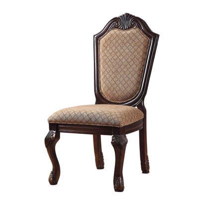 Chateau De Ville 29" W x 23" D x 45" H Espresso Fabric Side Chair
