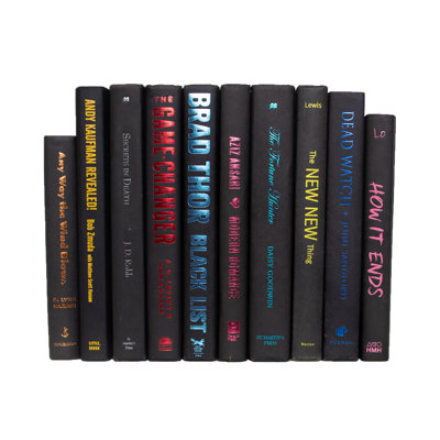 Decorative Books - Metallic Book Bundle - 1 Foot of Black Books