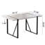 Ensemble de table de salle à manger 55 po en MDF moderne pour 4 personnes, ensemble de table et de chaises avec pieds en métal noir pour cuisine, plateau de table rectangulaire blanc industriel et chaises de salle à manger rembourrées en polyuréthane épais