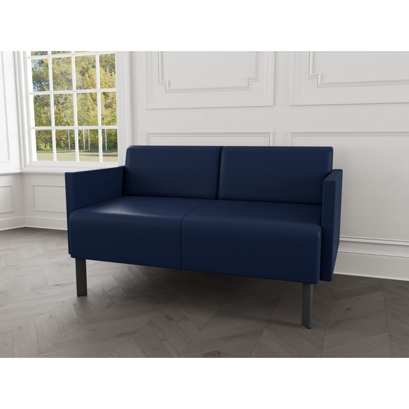 Causeuse de réception Luxe Lounge, Modena encre, Acier gris anthracite