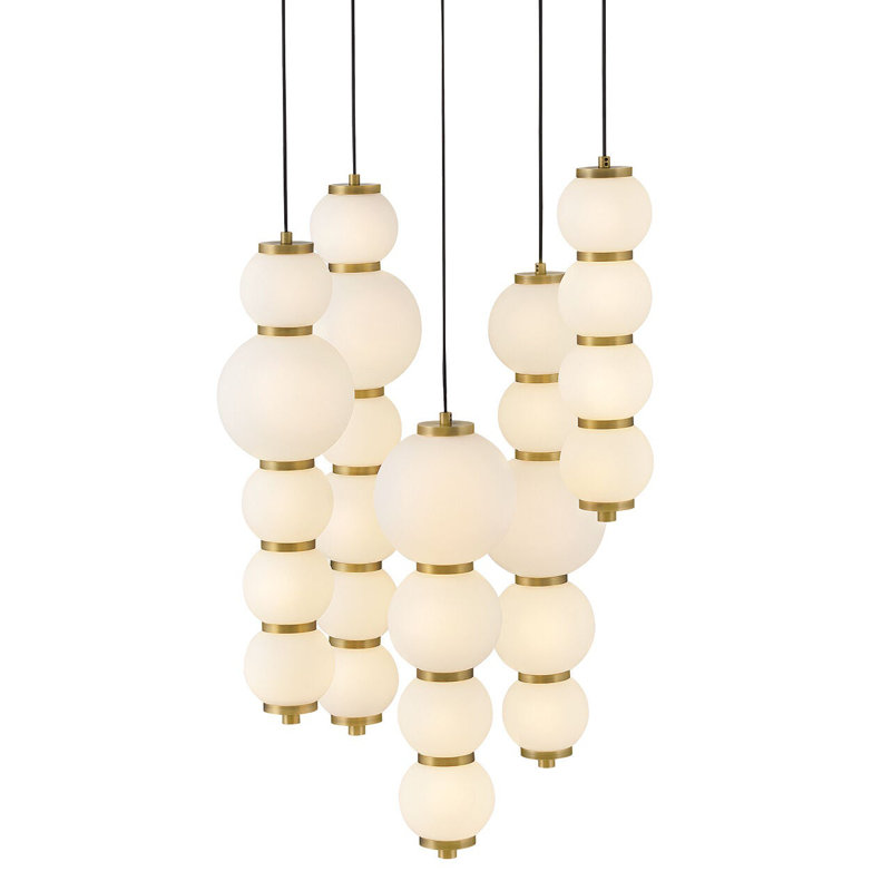Trigo 1 - Light Steel LED Chandelier by Lisa McDennon