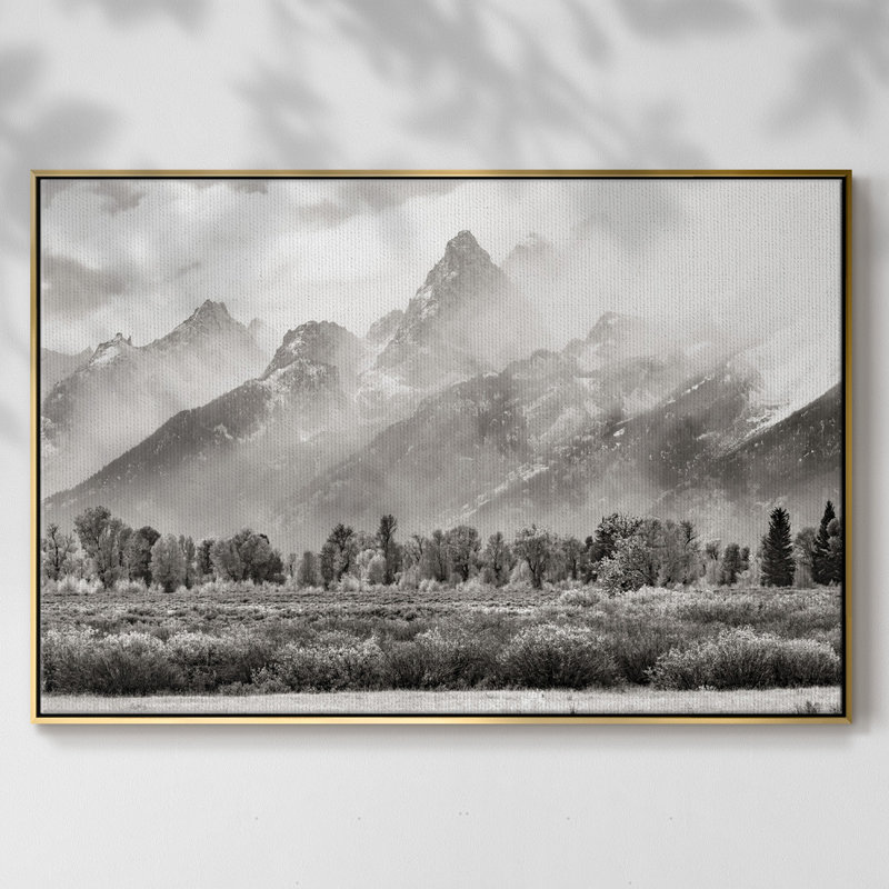 " Teton Range ", Gold, 17" H x 25" W x 2" D
