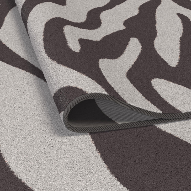 Tapis brun et gris en viscose