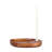 Mango Wood And Metal Taper Holder With Tray, Gold Finish And Natural