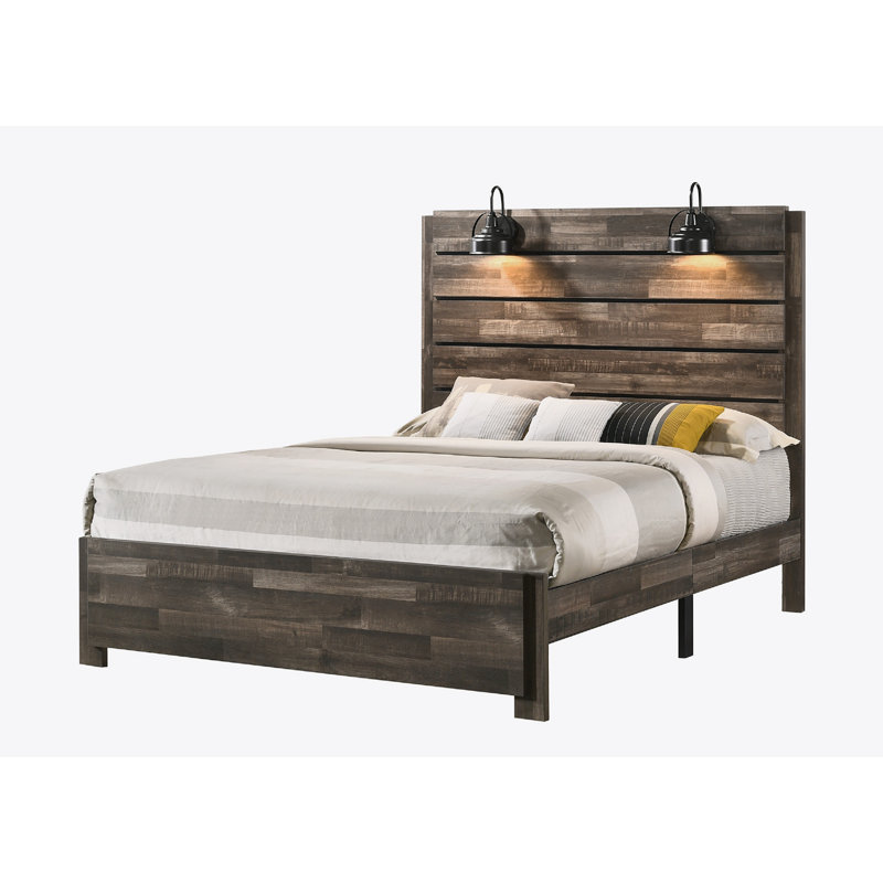 Hanrietta Low Profile Platform Bed, Brown, Full