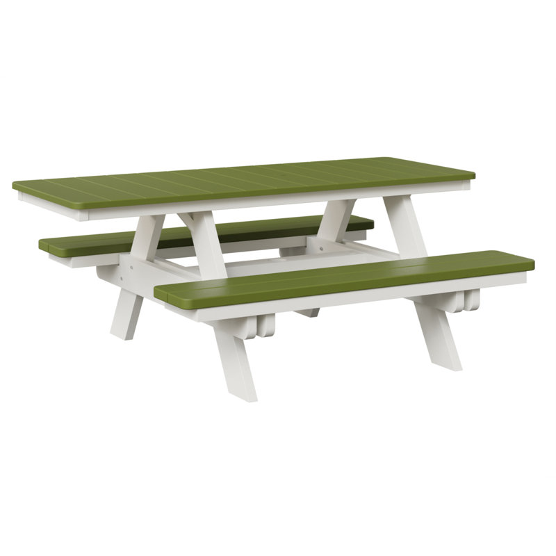  Table de pique-nique rectangulaire régulière Kiwi, Vert kiwi / blanc, H 30,5 po x L 71,5 po x l 57,5 po
