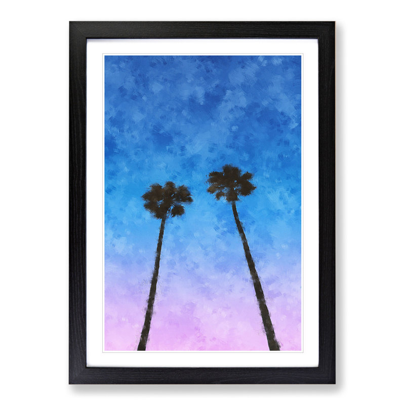 Two Palm Trees - Framed Print, Black Framed, 65cm H x 48cm W x 2cm D