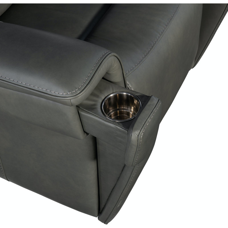MS Recliner, Gray Genuine Leather