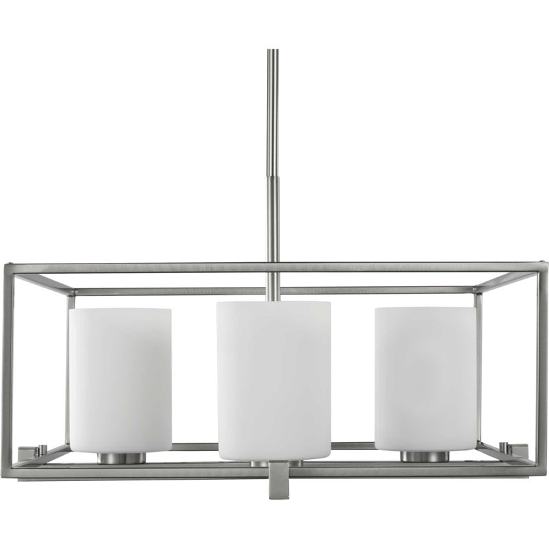 Alexi 4 - Light Dimmable Square / Rectangle Chandelier, Brushed Nickel