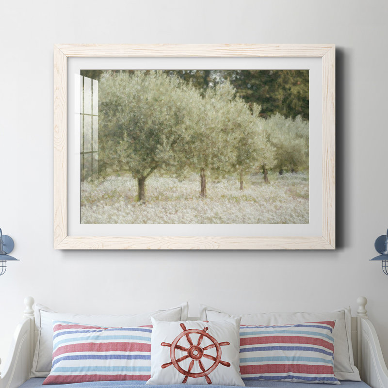 Paintograph Olive Trees - Reproduction de photo sur papier encadrée, Papier encadré blanc, H 31 po x l 44 po x P 1 po