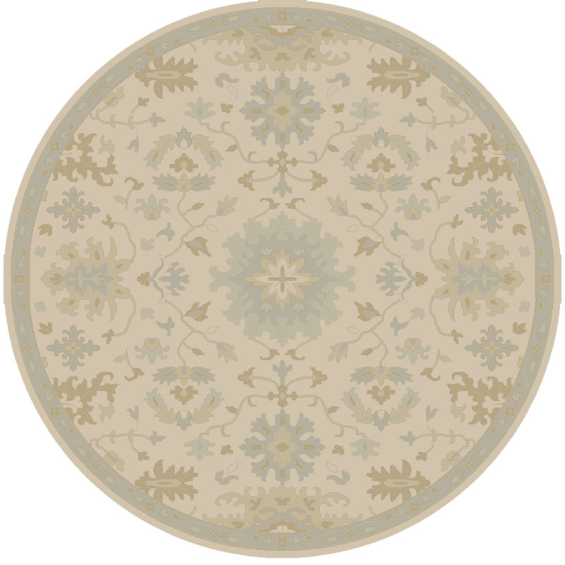 Arden Handmade Wool Blue/Gray/Beige Rug, Round 4'