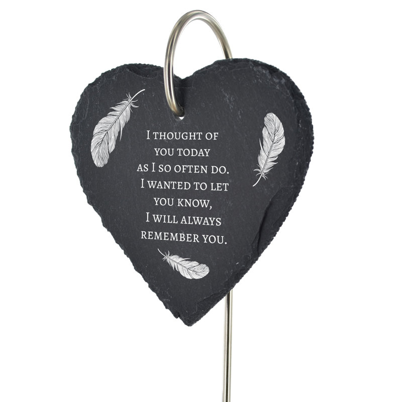 Brallan Waterproof Heart Slate People Memorial Plaque