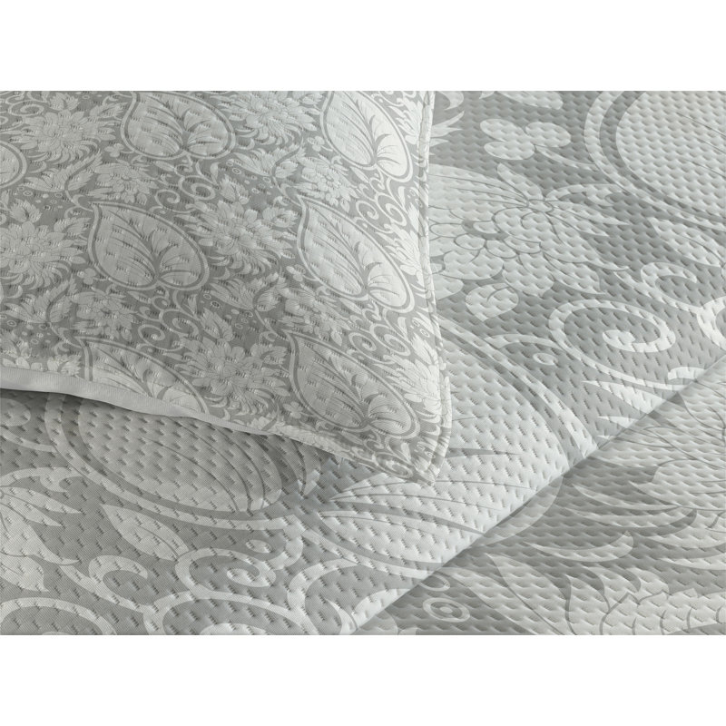 Farmhouse / Country Polyester Floral Coverlet, King Bedspread + 2 Shams